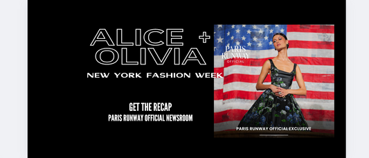 Paris Runway Official Exclusive: Alice + Olivia Celebrates the American Woman at New York Fashion Week with headlining Lady Liberty Dress, America's Gardens theme & USA Hallmark Designs