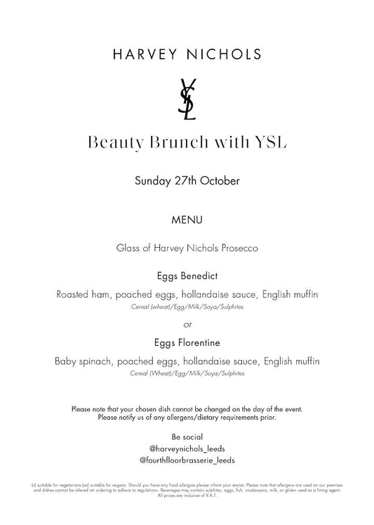 Beauty Brunch with YSL - FREE Goody Bag w/ every Ticket Purchase from YSL Included