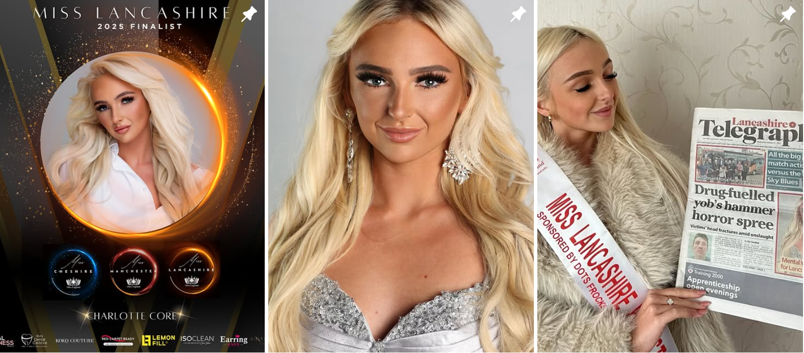 Charolate Core Miss Lancashire Finalist, Charlotte Core, makes headlines in newspaper ...