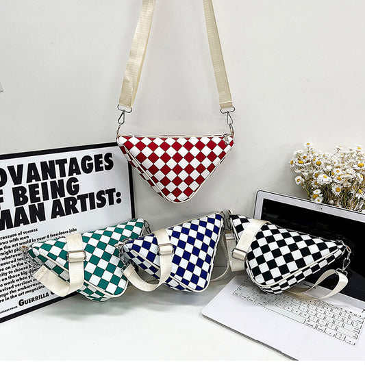 Blogger Favorite New Trend Checkerboard Triangle Bag
