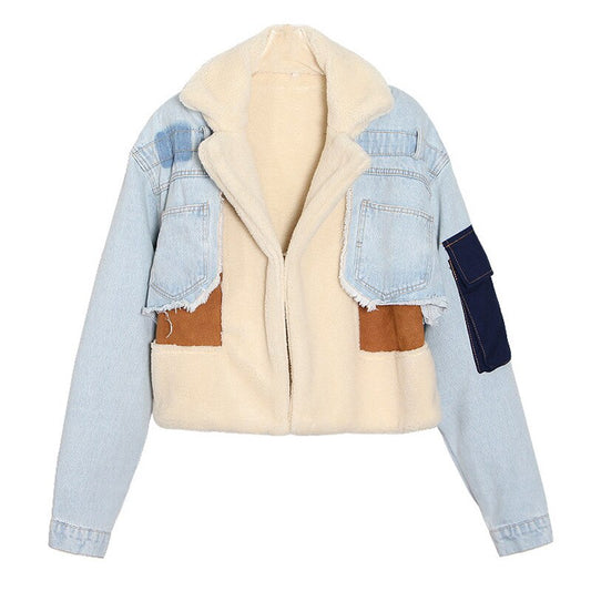 Blogger Favorite stitching faux lamb Jacket